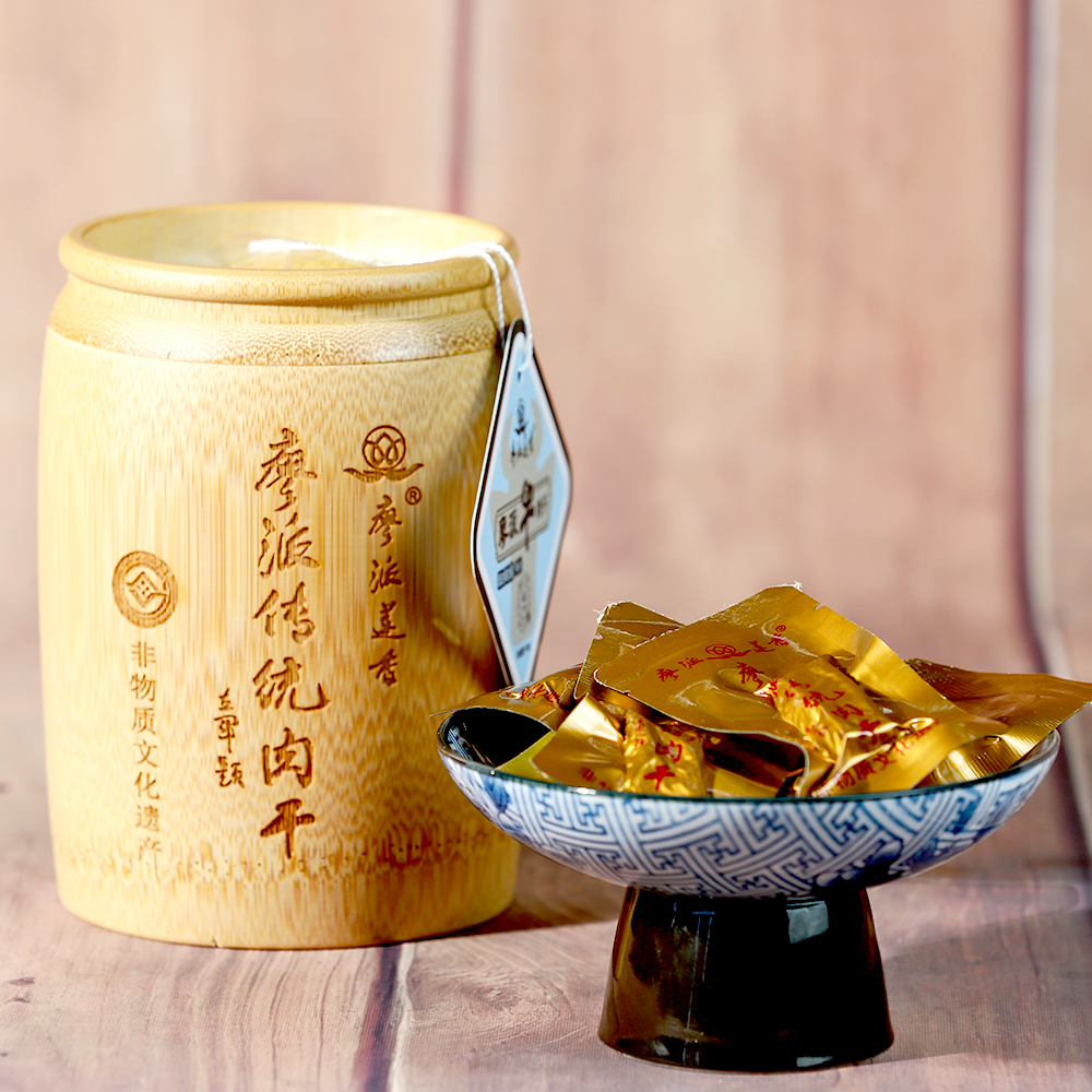 廖派莲香非遗传统牛肉干100g/筒(竹筒)