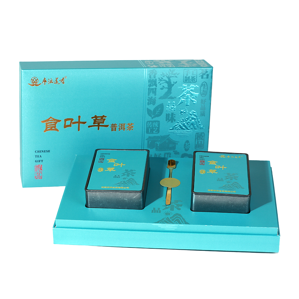 廖派莲香食叶草普洱茶120g*2/盒