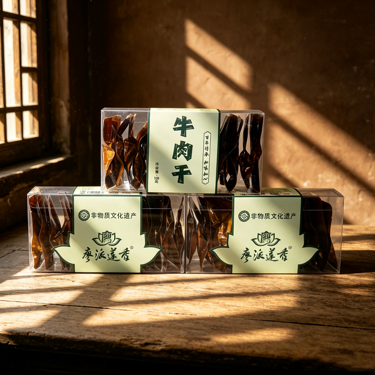 廖派莲香非遗传统牛肉干100g/筒(竹筒)-复制