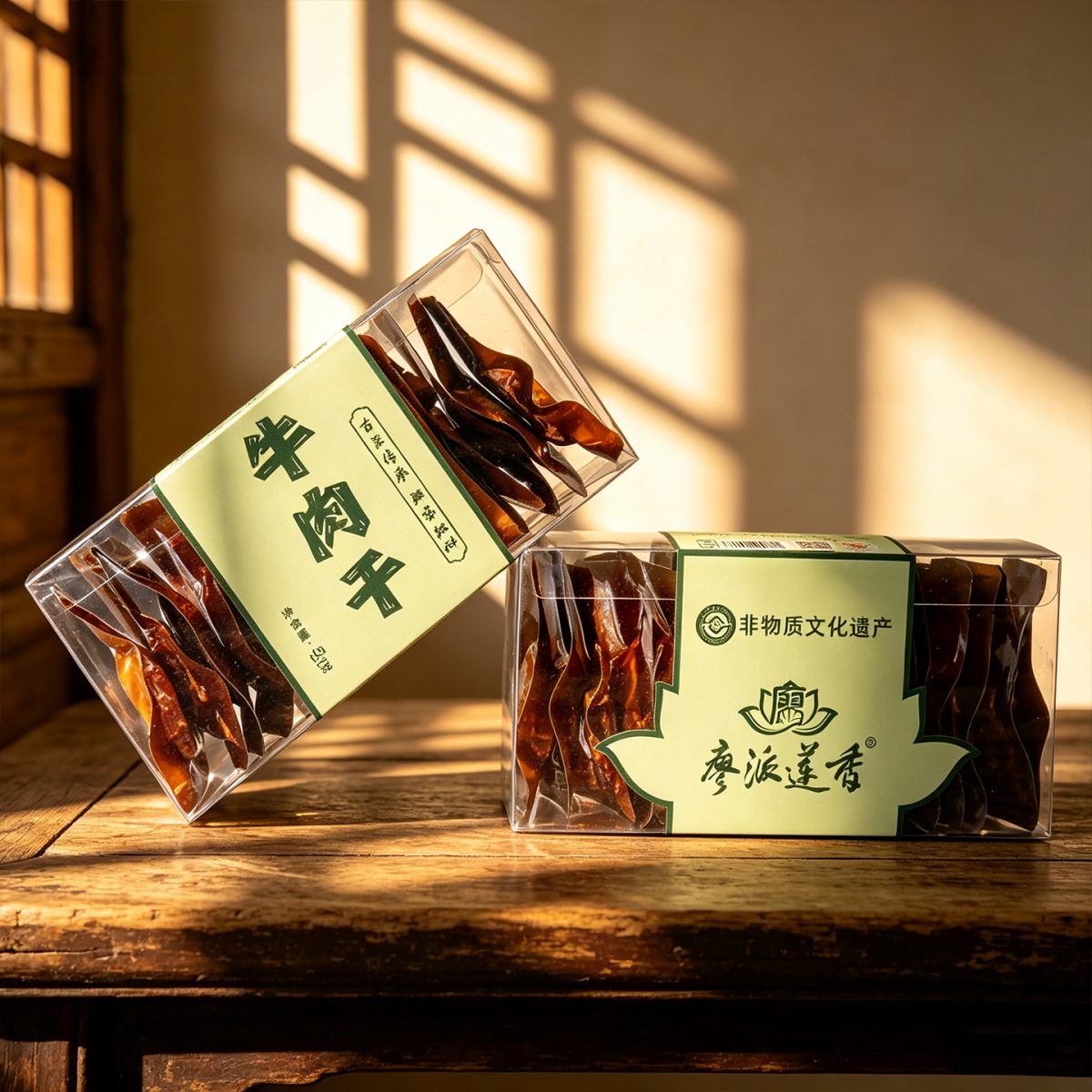 廖派莲香非遗传统牛肉干100g/筒(竹筒)-复制
